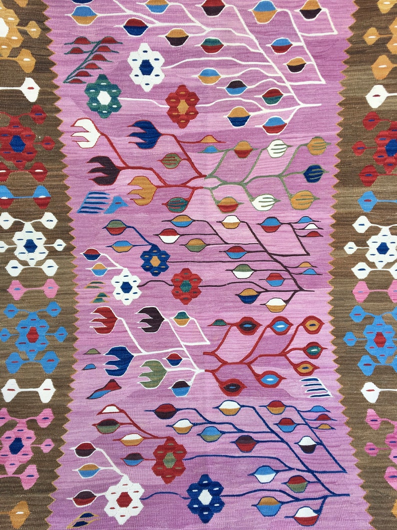 Oriental Pink Rug Kilim Rug Vintage Pink Rug Oushak Rug Etsy