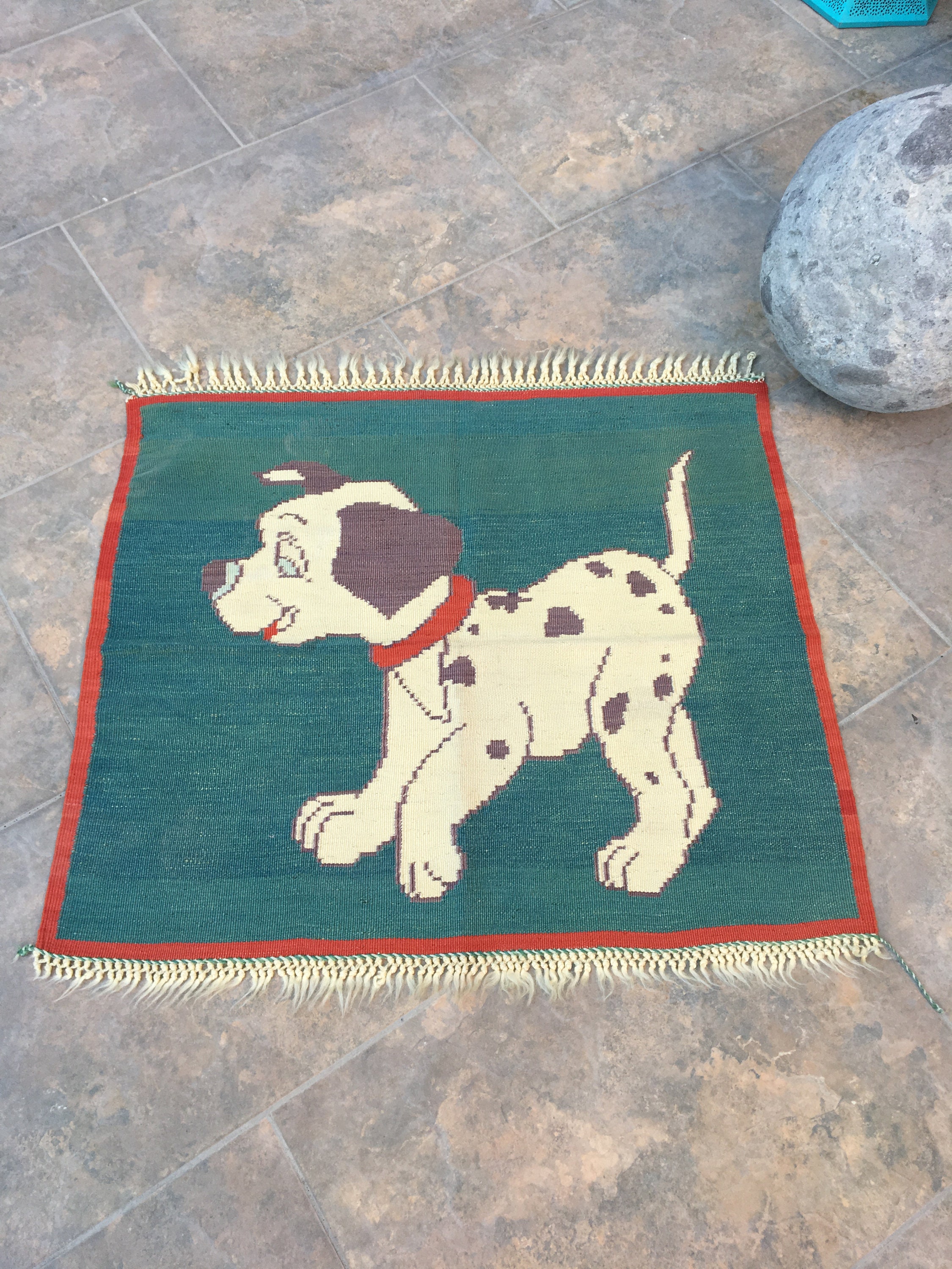 Small Dog Rug Oriental Handmade Vintage Small Rug, Dalmatian Rug, Rugs, Dalmatian Dog ...