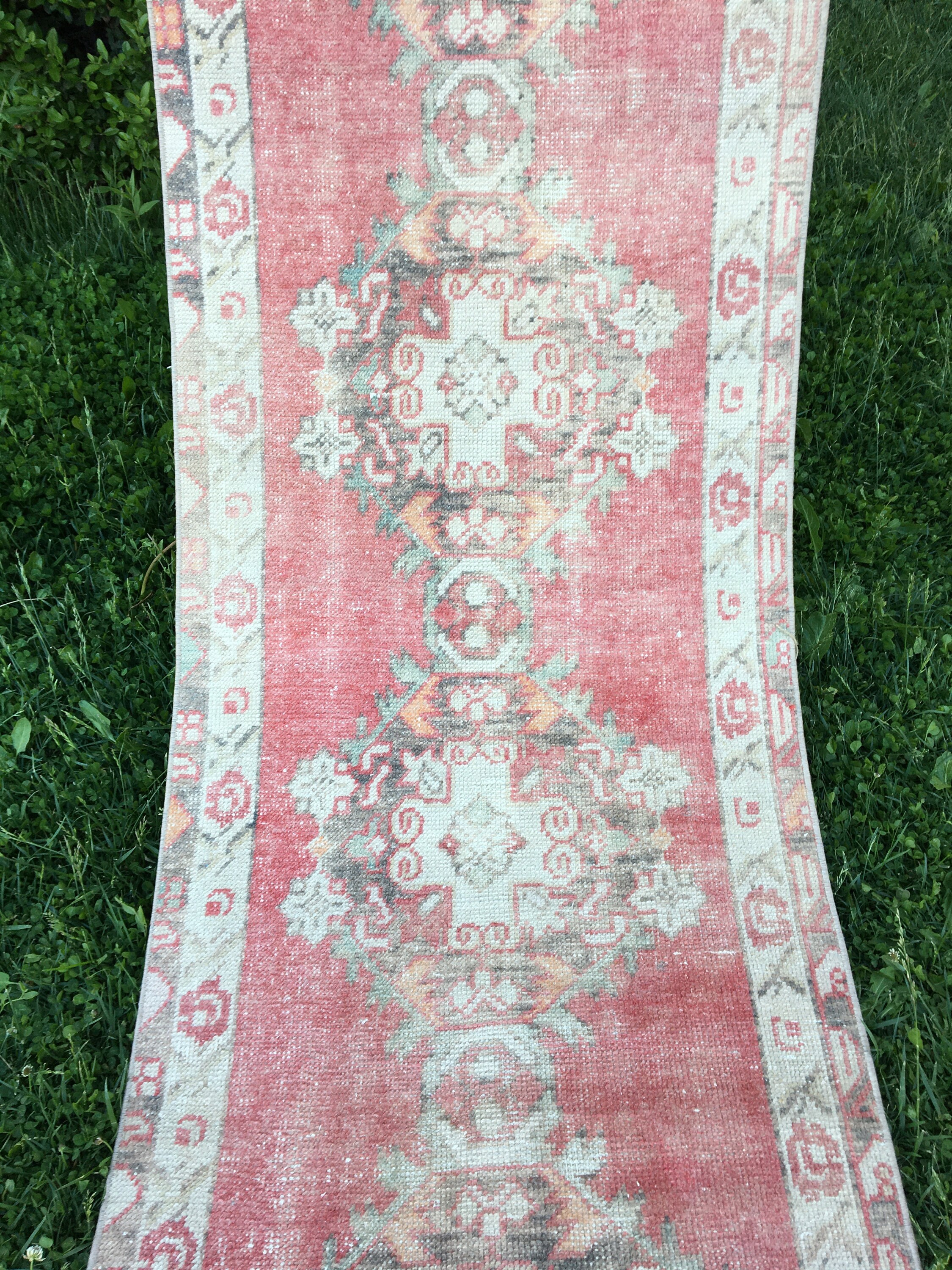 Vintage Oriental Runner Rug Turkish Runner Rug Oushak Runner Etsy