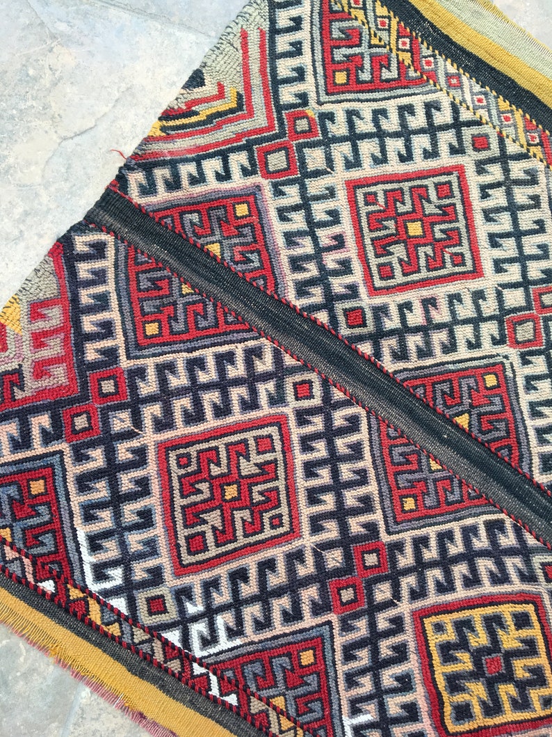Sumak Kilim Rug Bohemian Kilim Rug Oriental Rug 2\u201969\u2019\u2019x4\u201917\u2019\u2019 ft Free Shiping Turkish Rug Embroidery Rug Oushak Rug Vintage Kilim Rug