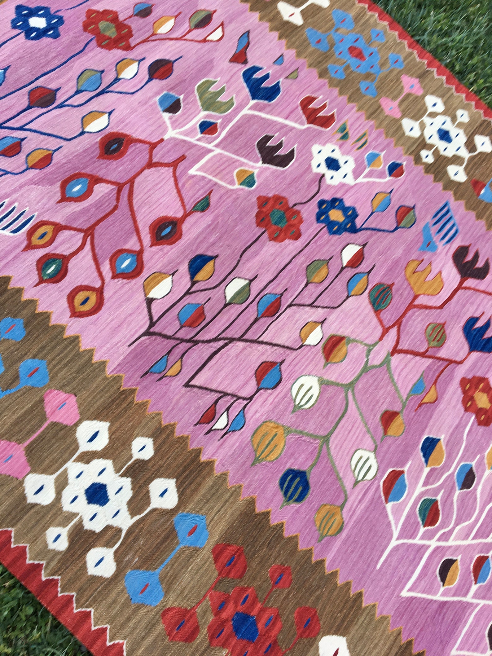 Oriental Pink Rug Kilim Rug Vintage Pink Rug Oushak Rug Etsy