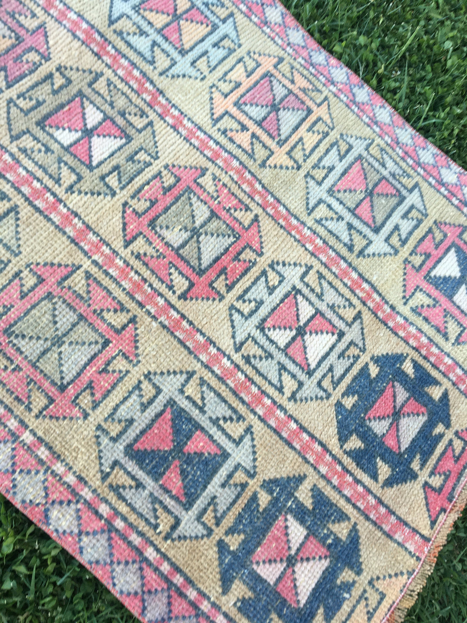 Hand Knotted Patchwork Runner Rug Oriental Runner Rug Short | Etsy
