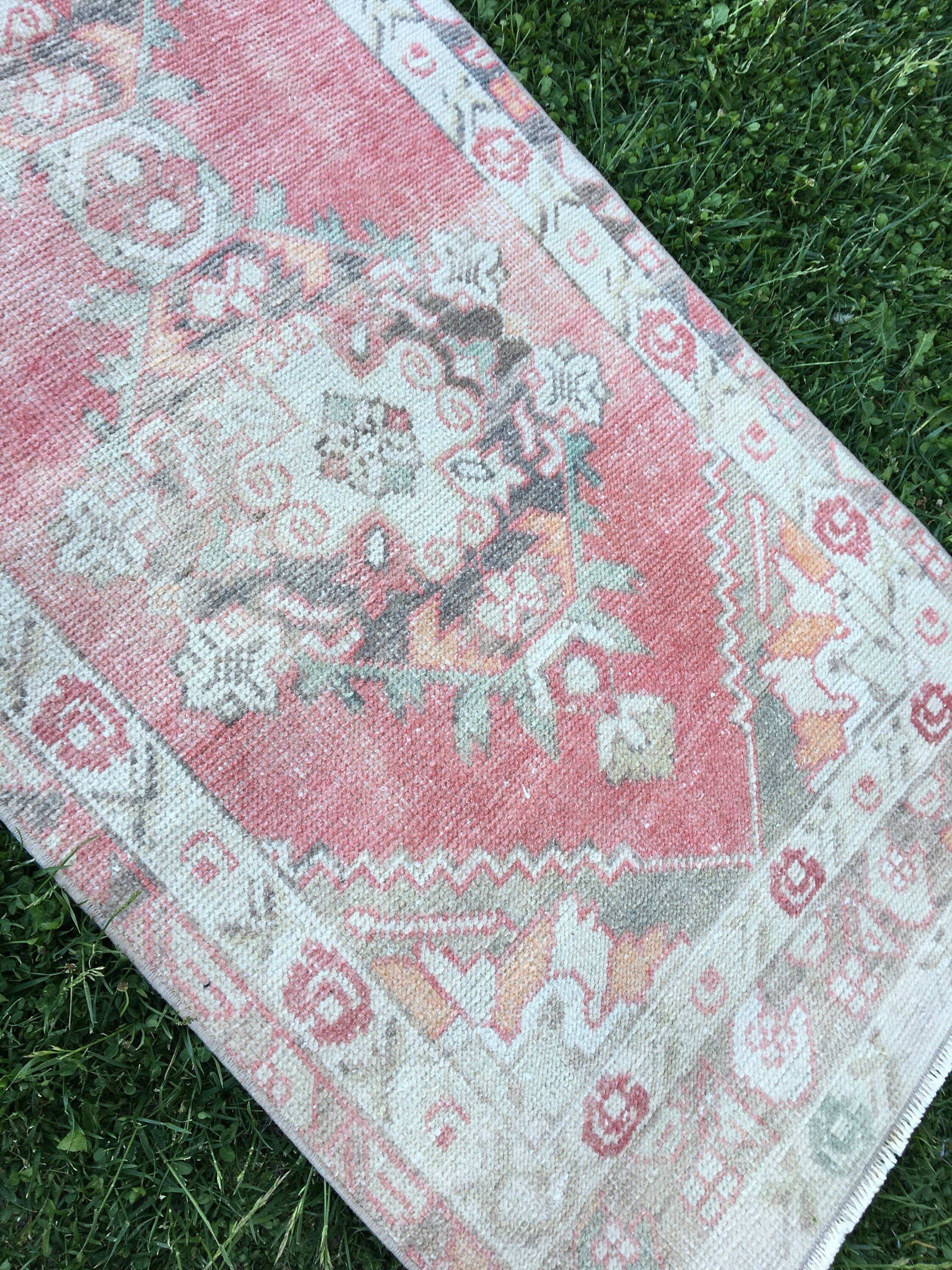 Vintage Oriental Runner Rug Turkish Runner Rug Oushak Runner Etsy