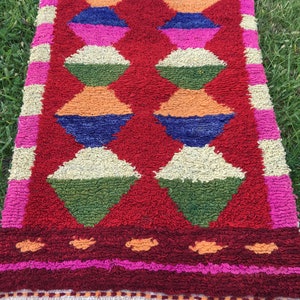 Boho Pequeña Alfombra, Alfombra Shaggy, Alfombra de Baño, Alfombra Vintage, Alfombra Turca, Alfombra Oushak, 1'74x3' ft, Alfombra Pequeña Roja, Alfombras de Piso Pequeño, Alfombras al Aire Libre imagen 4