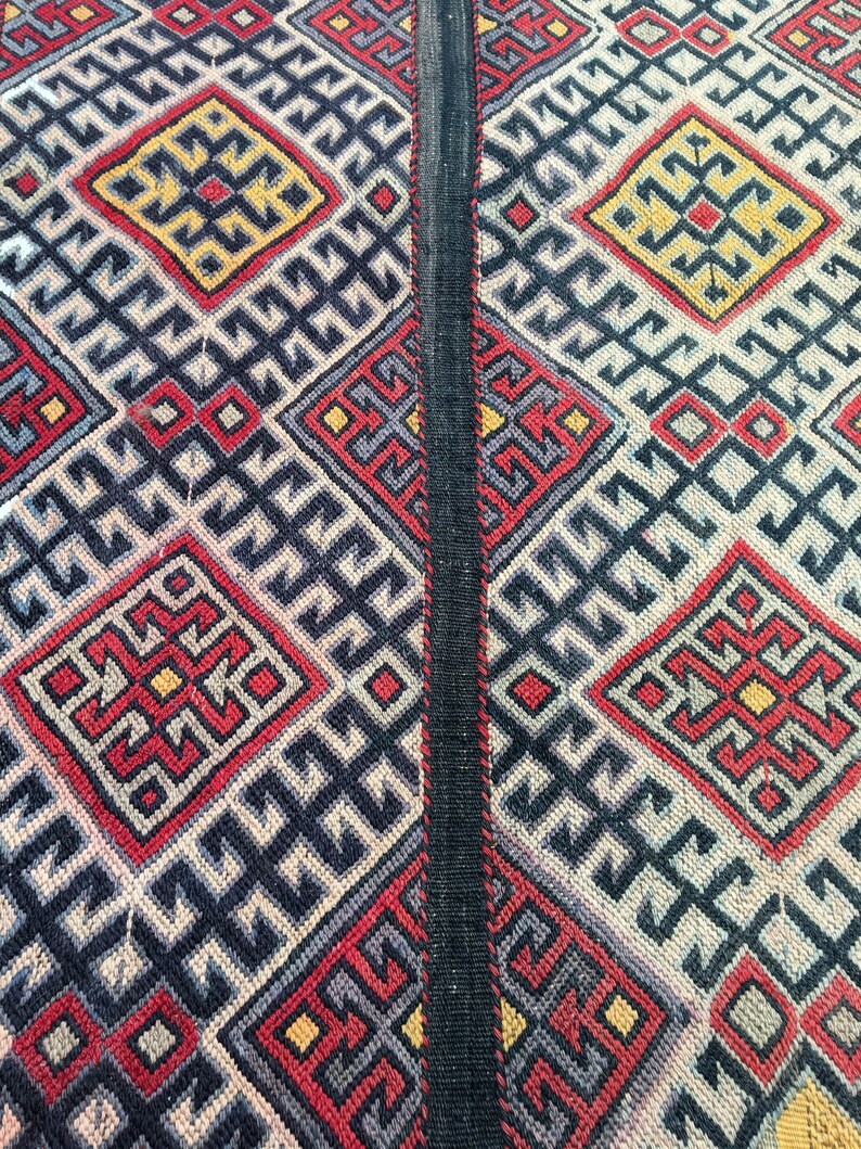 Sumak Kilim Rug Bohemian Kilim Rug Oriental Rug 2\u201969\u2019\u2019x4\u201917\u2019\u2019 ft Free Shiping Turkish Rug Embroidery Rug Oushak Rug Vintage Kilim Rug