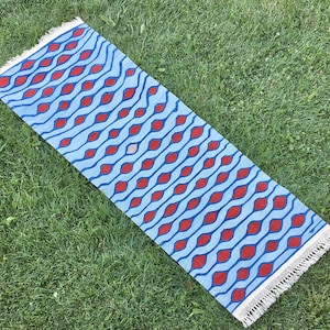 2’3”x6’7” ft, Blue and Red Kilim Rug Runner, Kilim Rug, Entry Decor Rug, Vintage Runner, Turkish Runner Rug, Hallway Runner, Modern Runner
