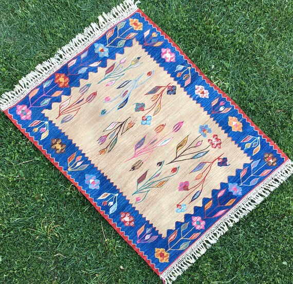 Turkish Kilim Carpet, Art Rug, Bohemian Kilim Rug, Rustic Kitchen Decor, Vintage Kilim Rug, Decorative Kilim, Modern Bedroom Rug, 3’3”x4’3”