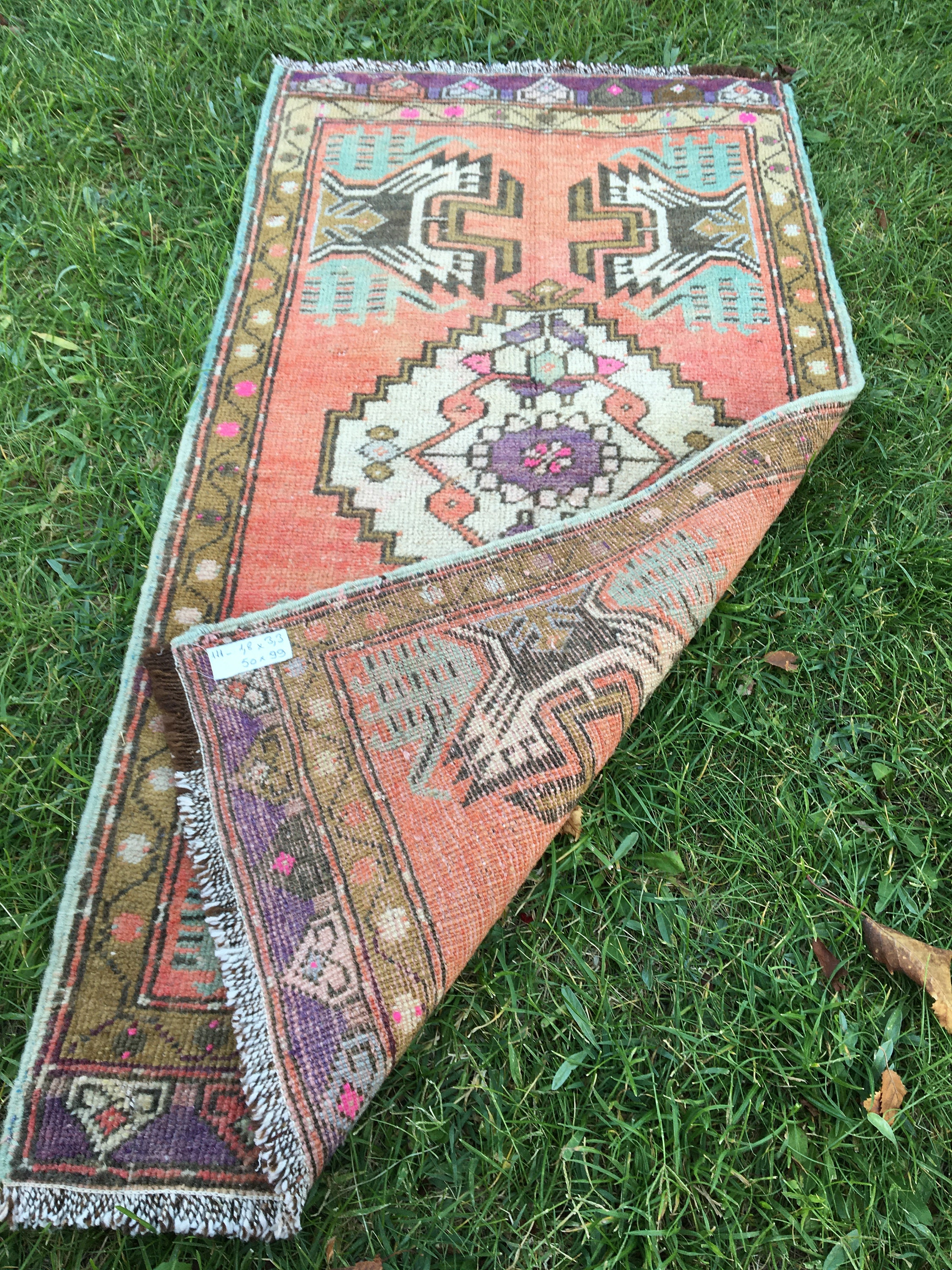 Boho Wool Vintage Turkish Small Rug Oushak Rug Outdoor Rug Etsy