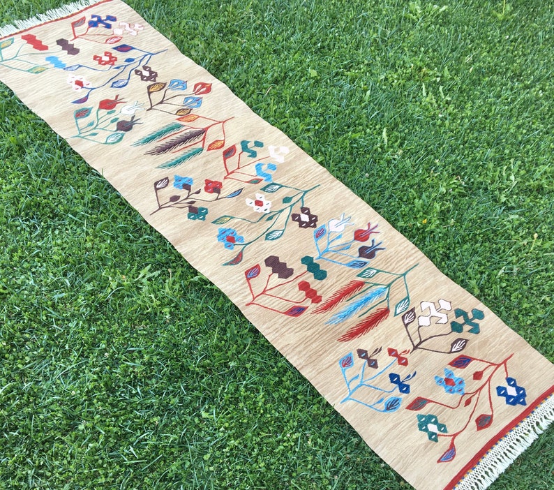 Coutry Style Bohemian Vintage Runner Rug Runner Kitchen Etsy