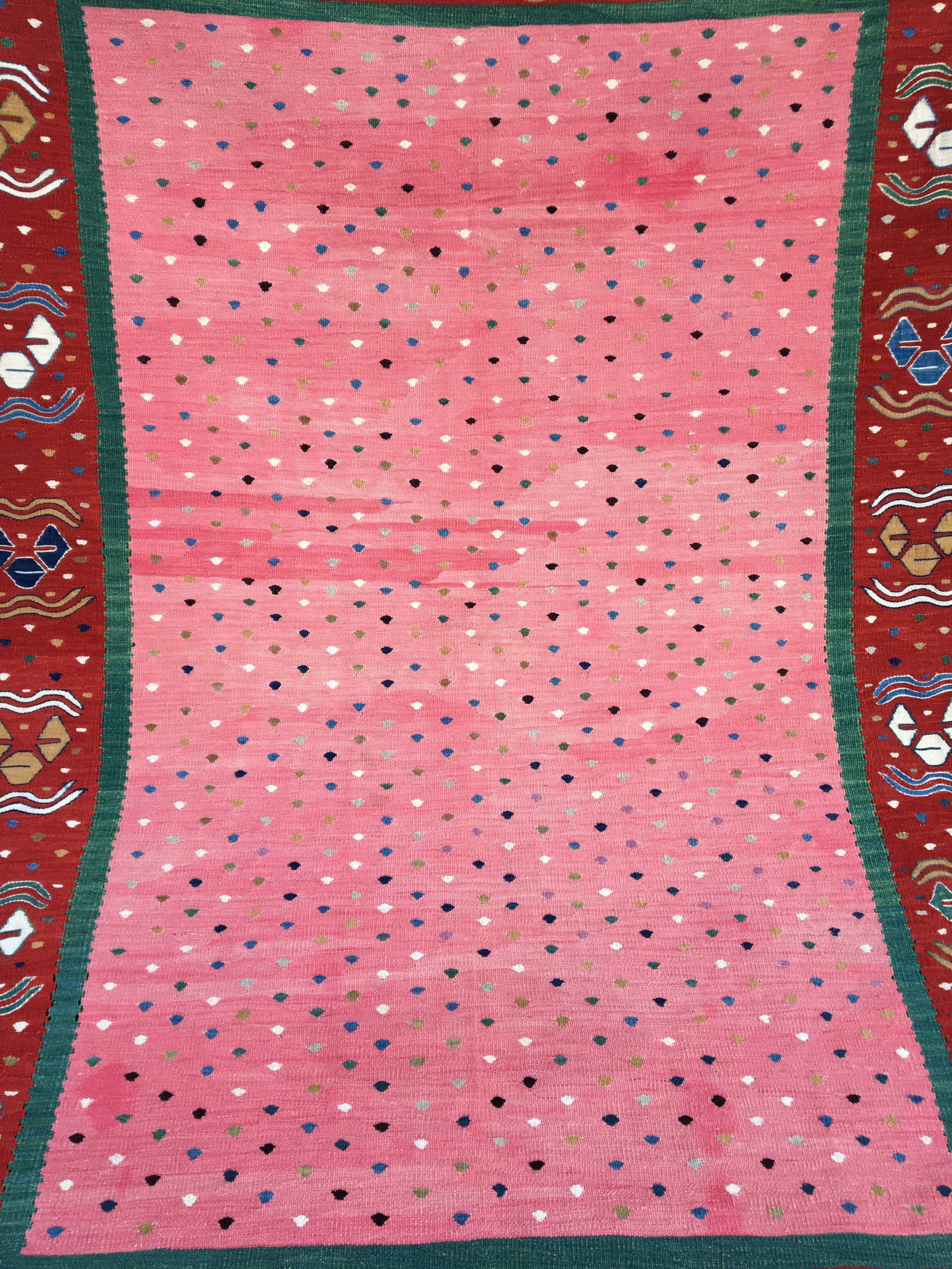 Hand Woven Pink Kilim Rug Oriental Red and Pale Pink Kilim Etsy
