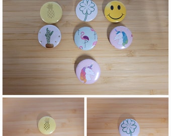 Button, pins, pin button different motifs 25 mm diameter