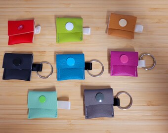 Llavero, bolsa para chip, llavero con chip *Cuero*