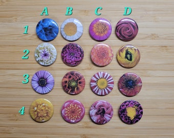 Button, pins, needle button, brooch *flowers, blossoms * 25 mm diameter