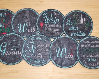 Felt Coasters / Coasters / MugRug / Placemats / Set of 8 *Wine*