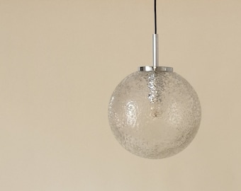 Lampe boule « Hoffmeister Leuchten » vintage, verre et chrome, 1960