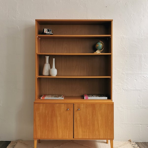 Mid-Century Sideboard mit Bücherregal, Buchenholz, 1960er