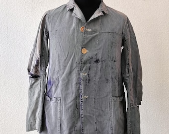 Antique Denim Work Jacket, Vintage, Denim, Heritage, Size S