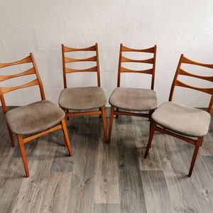 Mid-century dining chairs, Set of 4, teak, 1960s