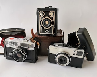 Lot de 3 appareils photo anciens 35mm - Agfa - Kodak - OPL Foca