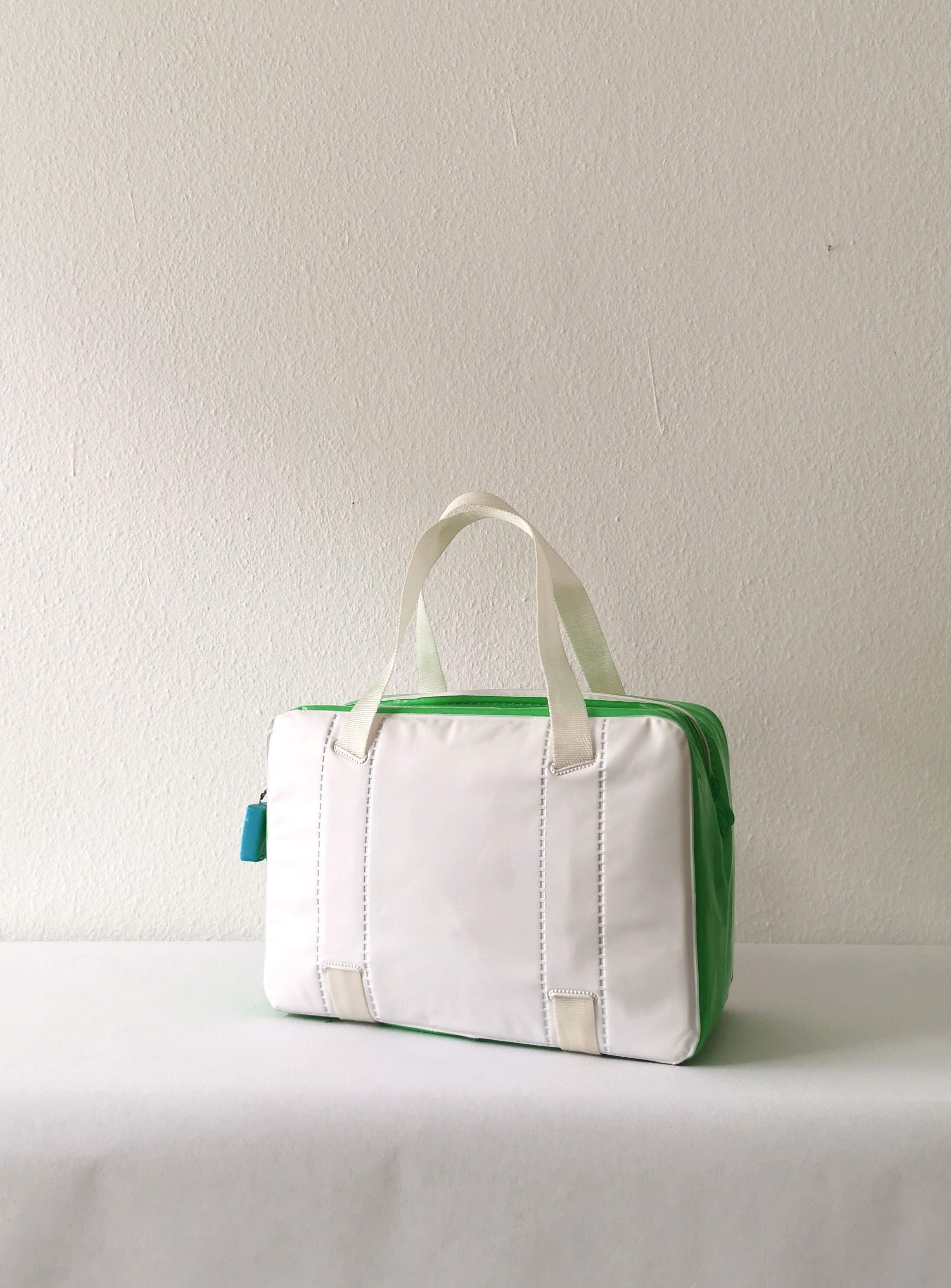 Vintage Bag by W+LT (walter Van Beirendonck), White/green, 1990s 