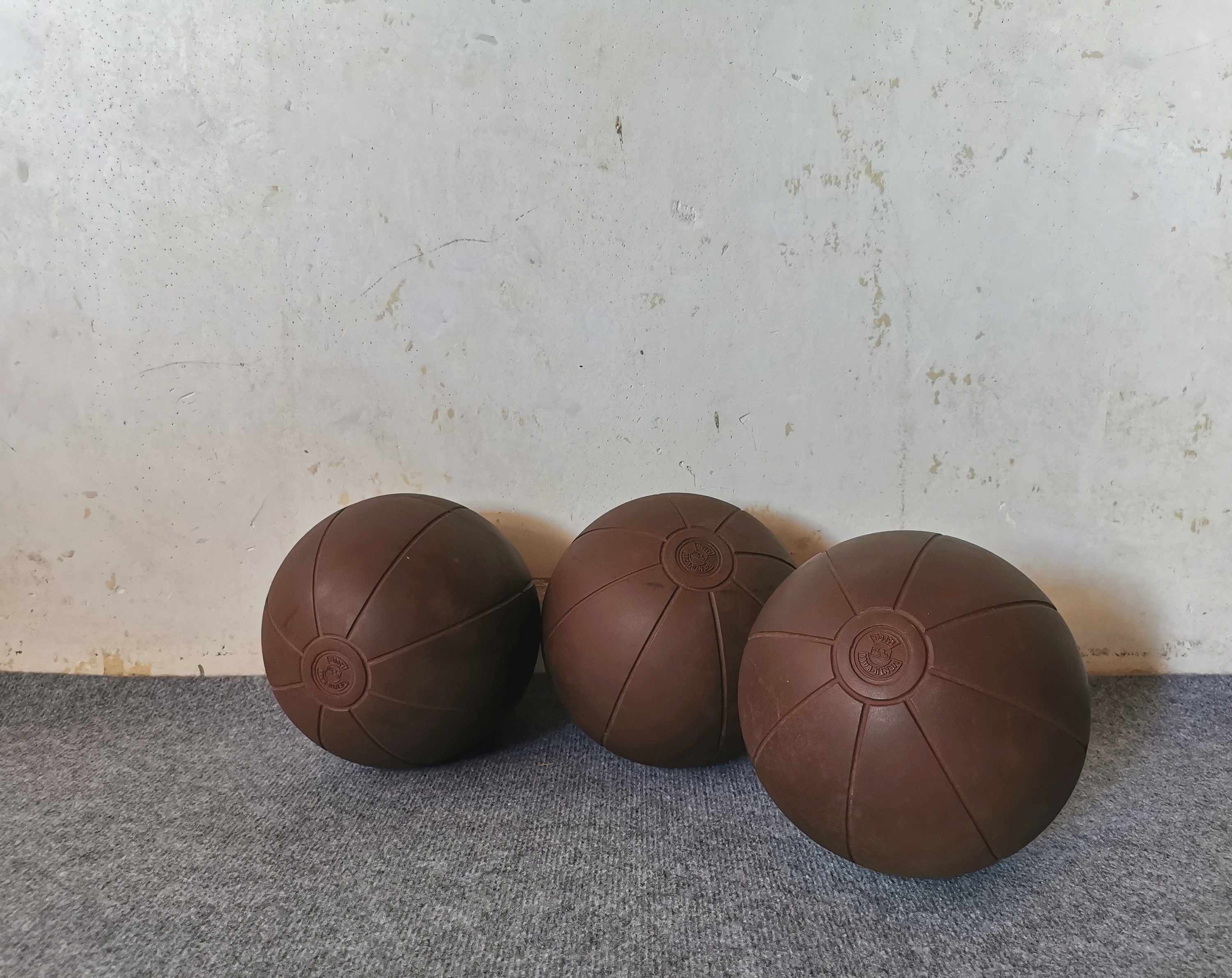 lisaro Ballon médical de qualité supérieure en cuir véritable | Super qualité | Vintage (look rétro) | Ballon de gymnastique | Ballon lesté | Slamball | 1 à 5 kg