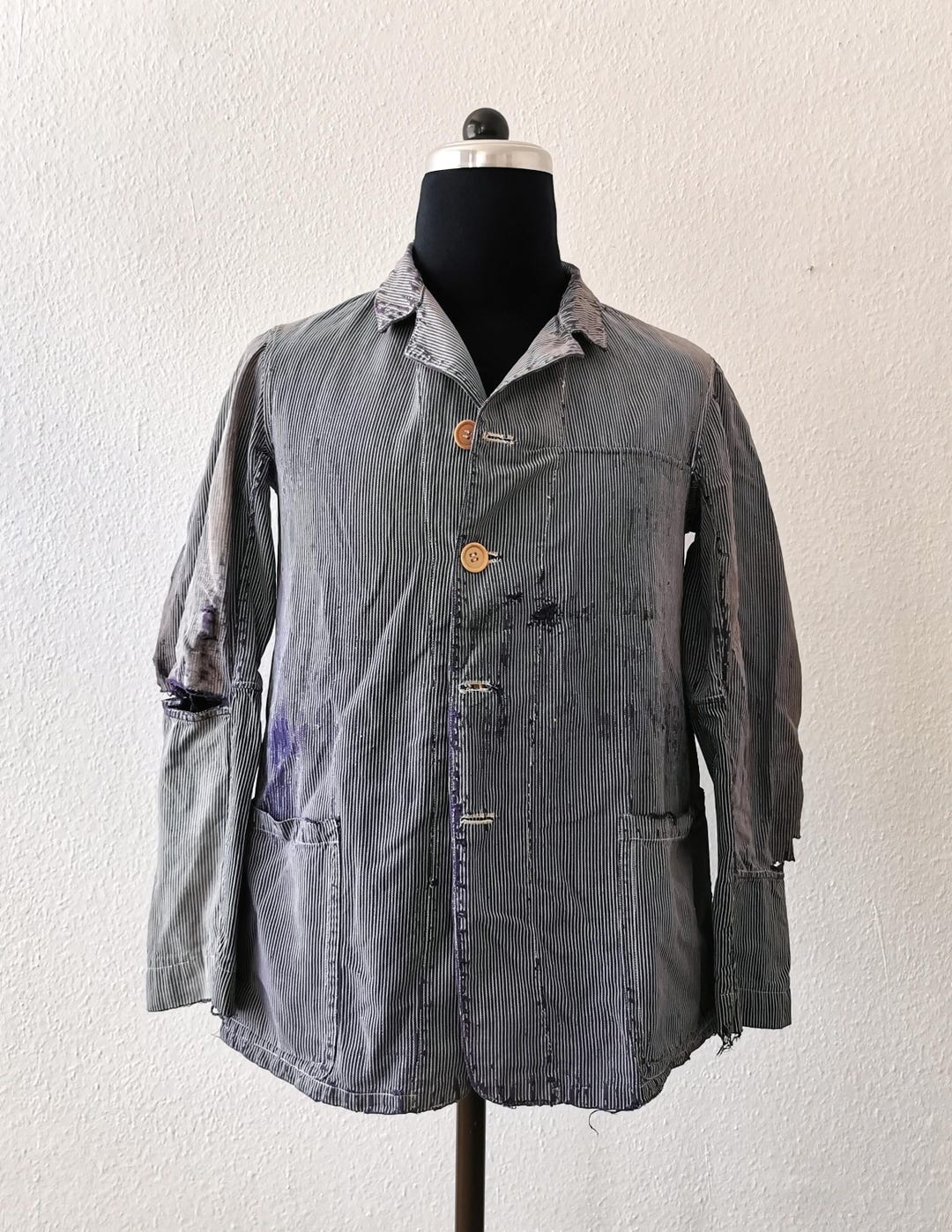 Antique Denim Work Jacket, Vintage, Denim, Heritage, Size S