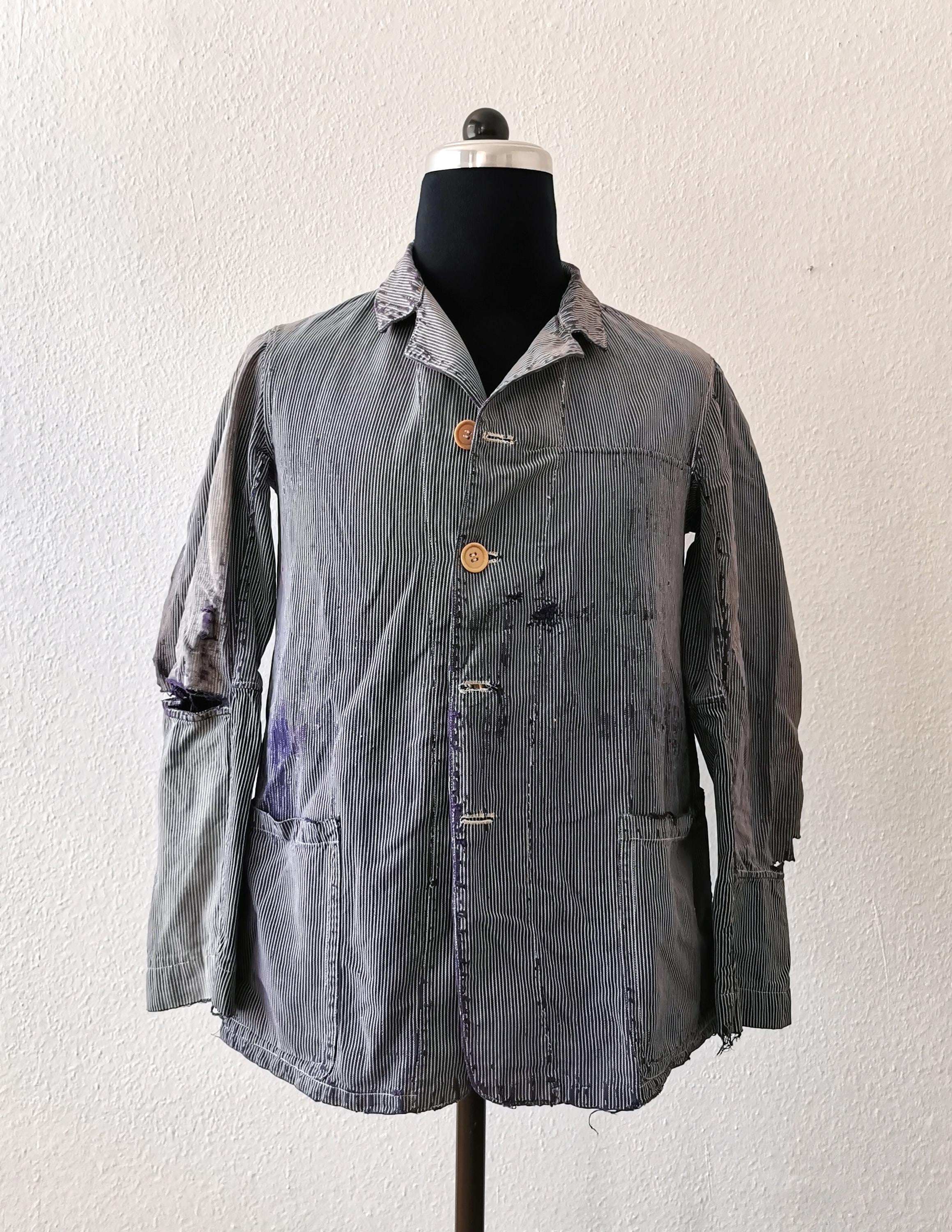 Antique Denim Work Jacket, Vintage, Denim, Heritage, Size S