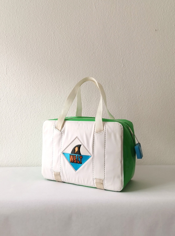 Vintage Bag by WLT walter Van Beirendonck White green 1990s Etsy