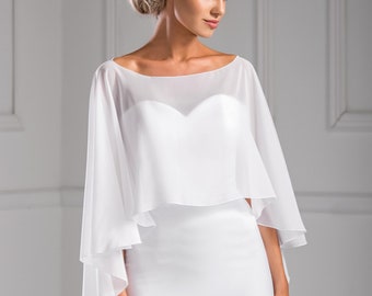 Bridal Cape Soft Chiffon both in Ivory and White One Size