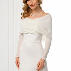 Knit Bridal Knit Shrug Cover Up Wrap Shrug Knit Fabric Wedding Stole  Shrug White, Ivory