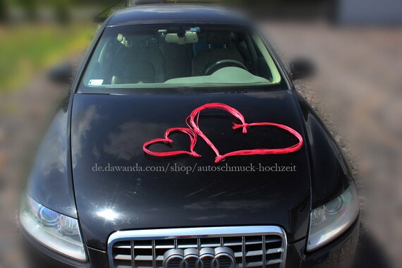 Rattan Herzen Rot Fur Autoschmuck Hochzeit Schmuck Etsy