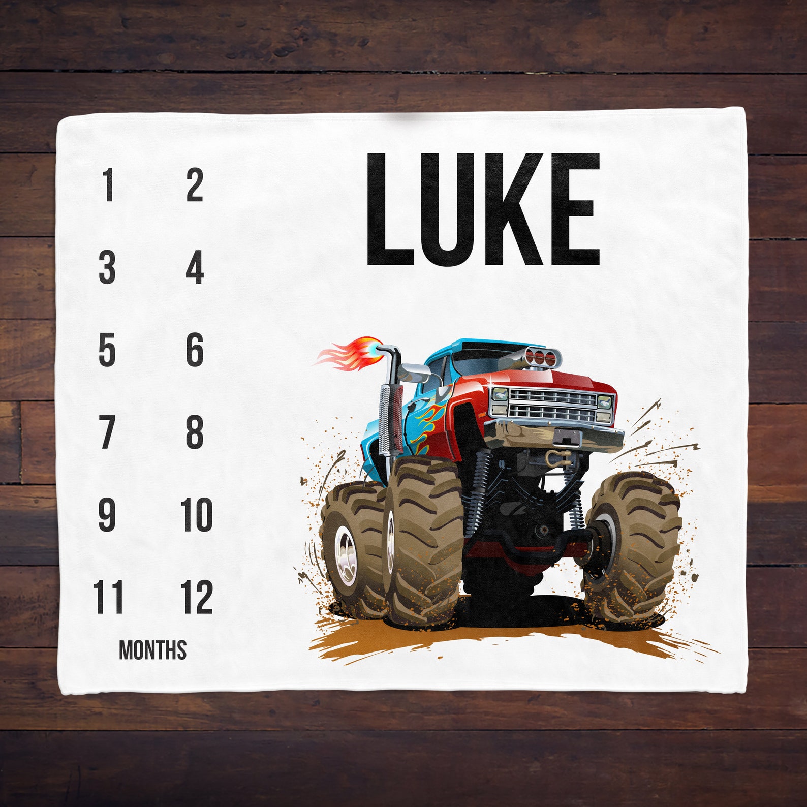 Monster Truck Milestone Blanket Baby Boy Milestone Blanket | Etsy
