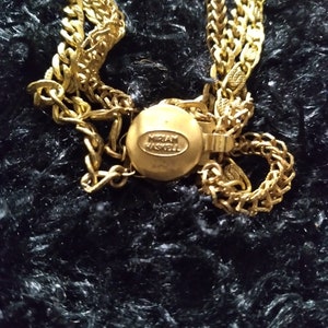 Miriam Haskell signed multi-layer chain necklace