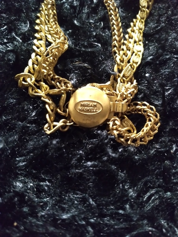 Miriam Haskell signed multi-layer chain necklace - image 1