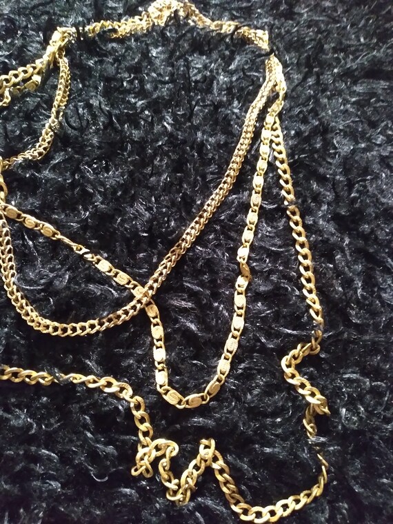 Miriam Haskell signed multi-layer chain necklace - image 5