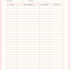 Assignment Tracker Printable | Student Planner PDF (Instant Download)