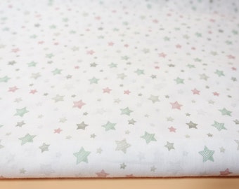 Cotton, colorful stars, on white