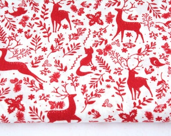 cotton, red deer, deer on white, Christmas