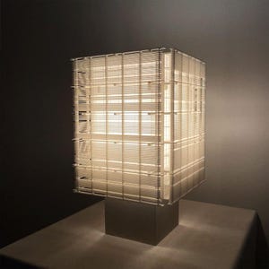 Architectural Lamp with Concrete Base | Abstract Illuminated Design | 3D Printed Modernist Sculpture | Architecture Gift