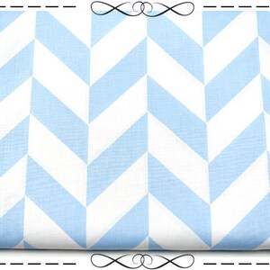 Katoen, visgraat patroon, zigzag, licht blauw