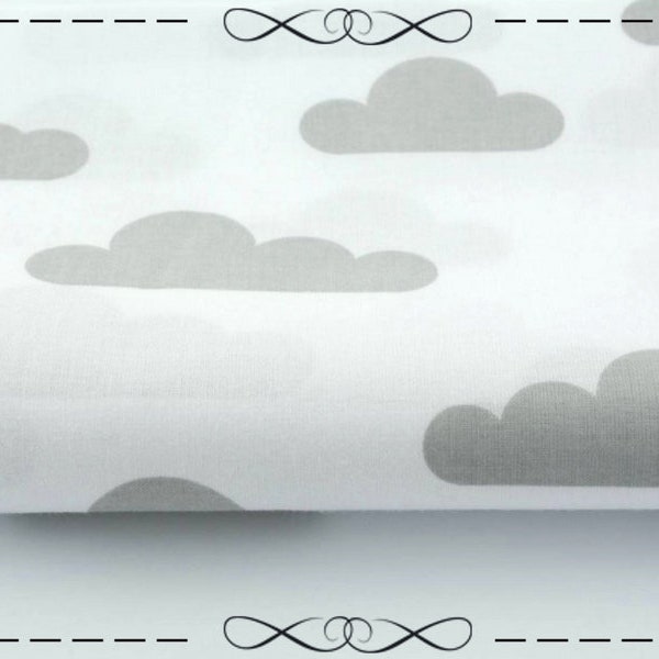 Baumwolle, graue Wolken auf weiß