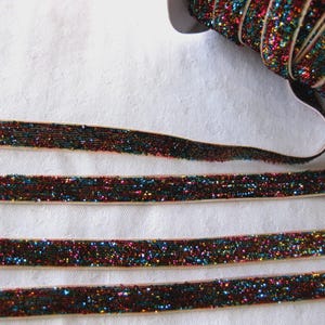 5m Lurex ribbon, glitter ribbon, decorative ribbon, color selectable, 10mm wide, DIY (1.10 Euro per meter) (2) Multi