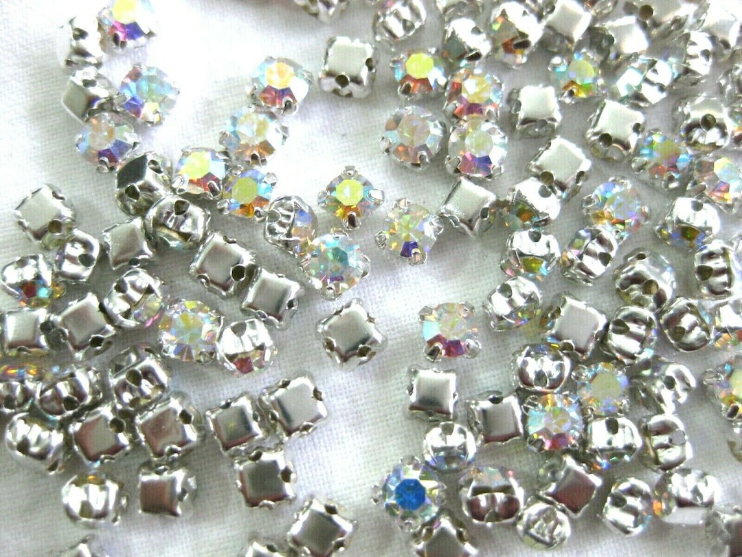 100 Acrylic Rhinestones With Edging, Approx. 4 Mm, for Sewing On ...