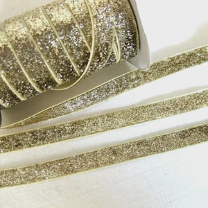 5m Lurex ribbon, glitter ribbon, decorative ribbon, color selectable, 10mm wide, DIY (1.10 Euro per meter) (2) Gold Hell