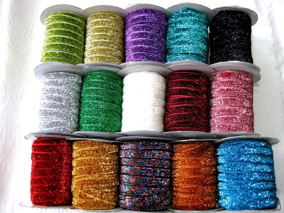5 m Lurexband,Glitzerband Zierband Farbe wählbar 10mm breit  DIY(1,10Euro pro Meter)(2)