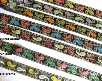 1 m Oriental edging, weaving band, paisley pattern, glossy, color selectable, ca.34 mm B81