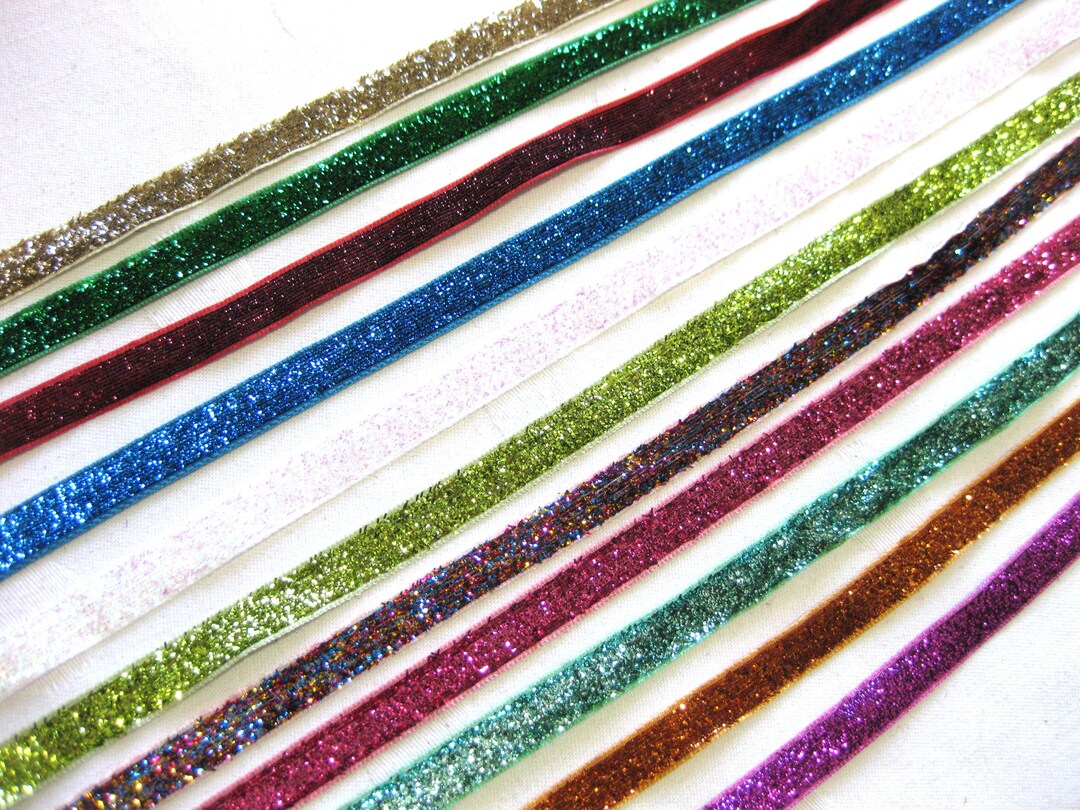 Approx. 20 Meters of Lurex Ribbons, Decorative Ribbons, Woven Ribbon ...