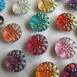 10 Jasknopen, Rond, 20 mm, Veelkleurig, Glinsterend, Kleur selecteerbaar, Kunststof K85.1