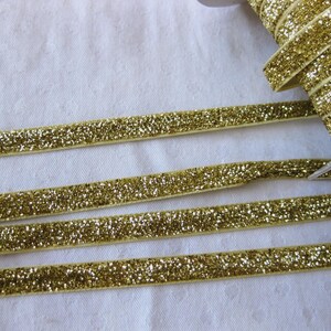 5m Lurex ribbon, glitter ribbon, decorative ribbon, color selectable, 10mm wide, DIY (1.10 Euro per meter) (2) Gold