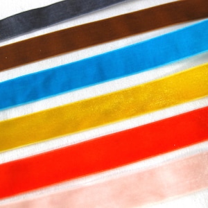 3 m fluwelen lint, geweven lint, kleur selecteerbaar, 25 mm breed, (1,73 euro per meter) (8)